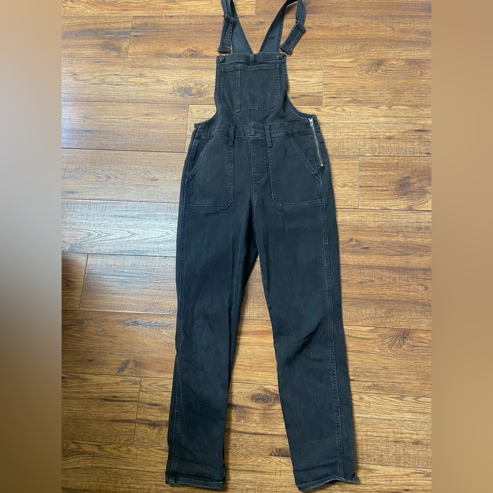 Madewell Womens Size small Skinny Black Lunar Wash Denim Overalls $148 - Picture 2 of 9